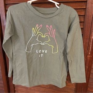 Thereabouts Green "Love It" Long Sleeve Graphic Tee